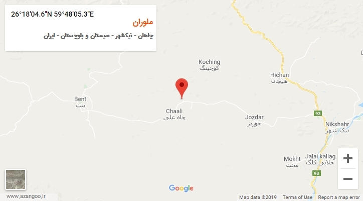 روستای ملوران بر روی نقشه