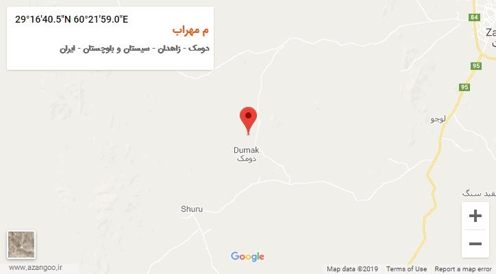 روستای م مهراب بر روی نقشه