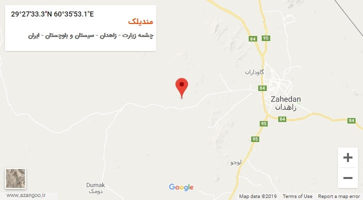 روستای مندیلک بر روی نقشه