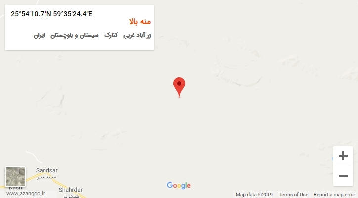 روستای منه بالا بر روی نقشه
