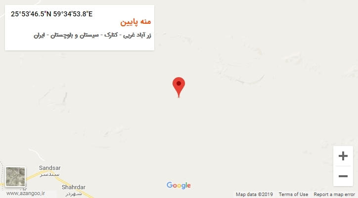روستای منه پایین بر روی نقشه