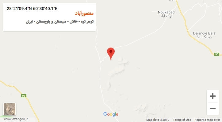 روستای منصورآباد بر روی نقشه