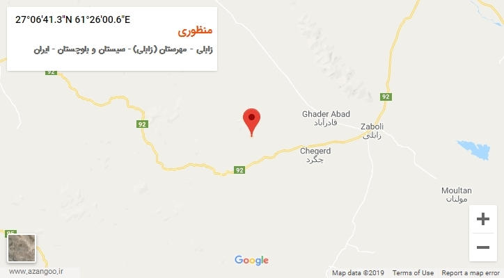 روستای منظوری بر روی نقشه