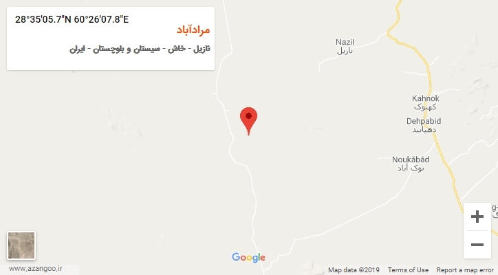 روستای مرادآباد بر روی نقشه
