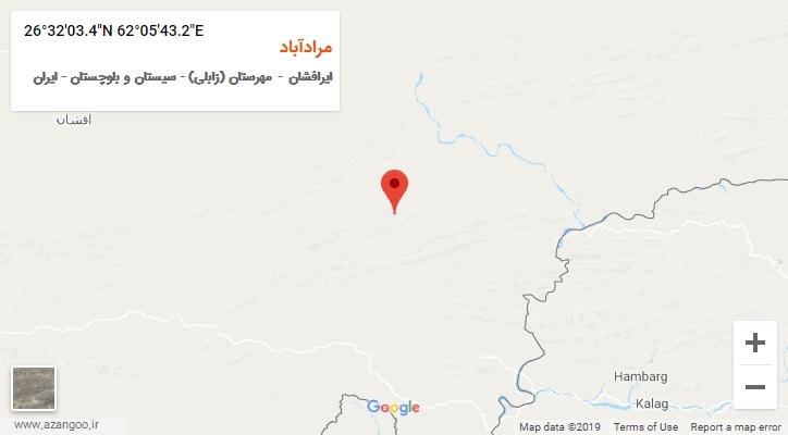 روستای مرادآباد بر روی نقشه