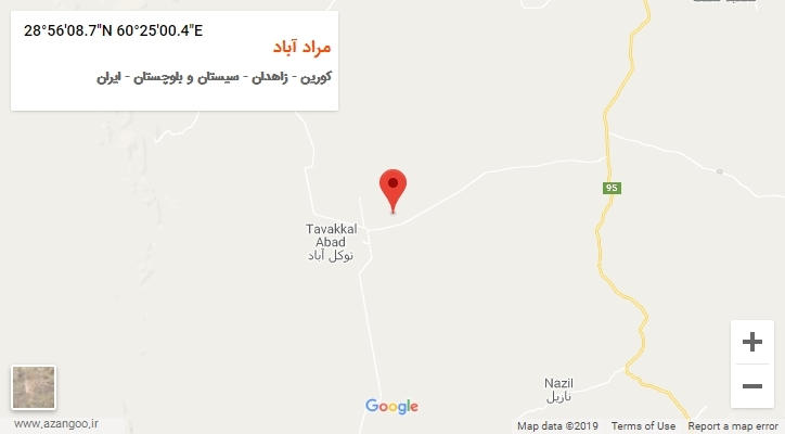 روستای مراد آباد بر روی نقشه