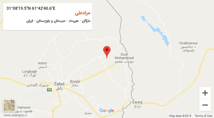 روستای مرادعلی بر روی نقشه