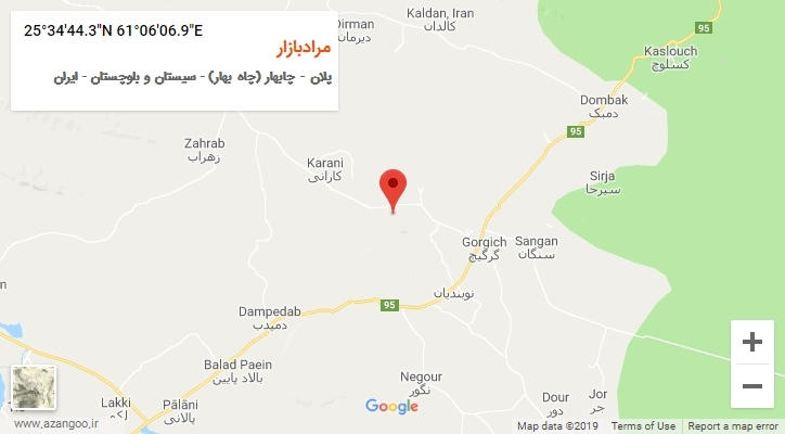 روستای مرادبازار بر روی نقشه