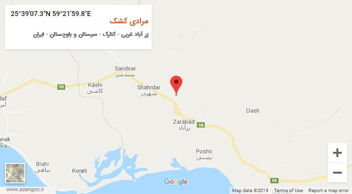 روستای مرادی کشک بر روی نقشه