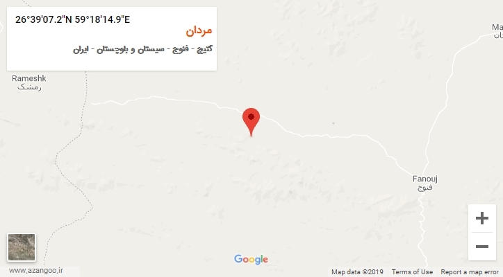 روستای مردان بر روی نقشه