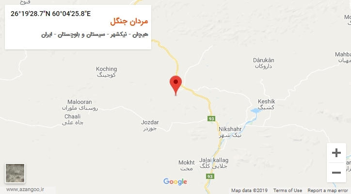 روستای مردان جنگل بر روی نقشه