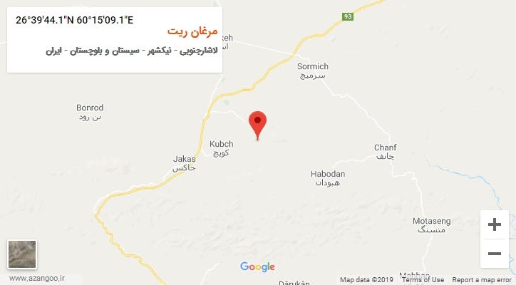 روستای مرغان ریت بر روی نقشه