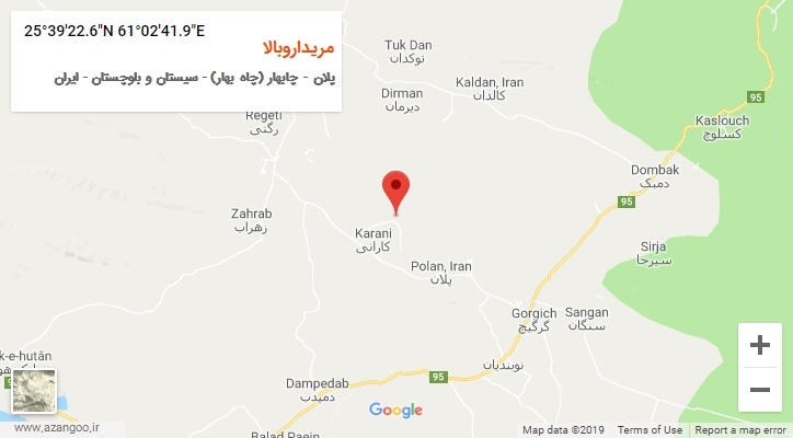 روستای مریداروبالا بر روی نقشه