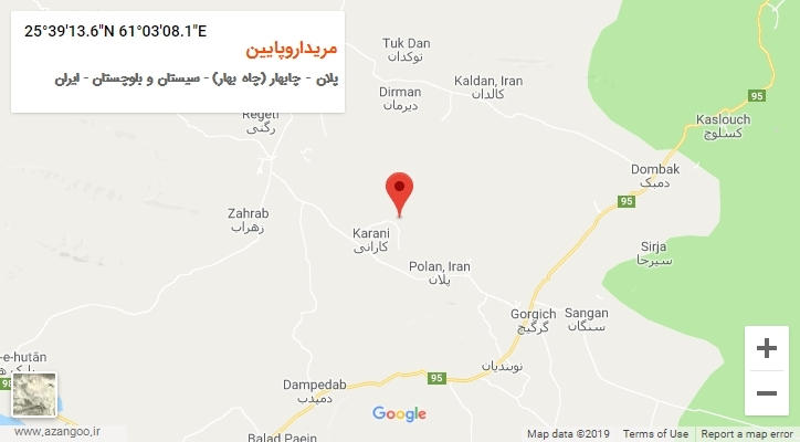 روستای مریداروپایین بر روی نقشه