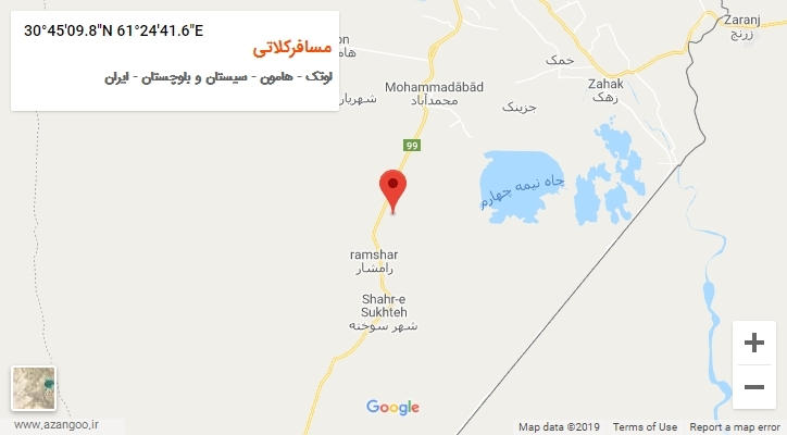 روستای مسافرکلاتی بر روی نقشه