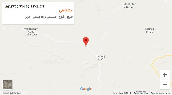 روستای مشکاهی بر روی نقشه