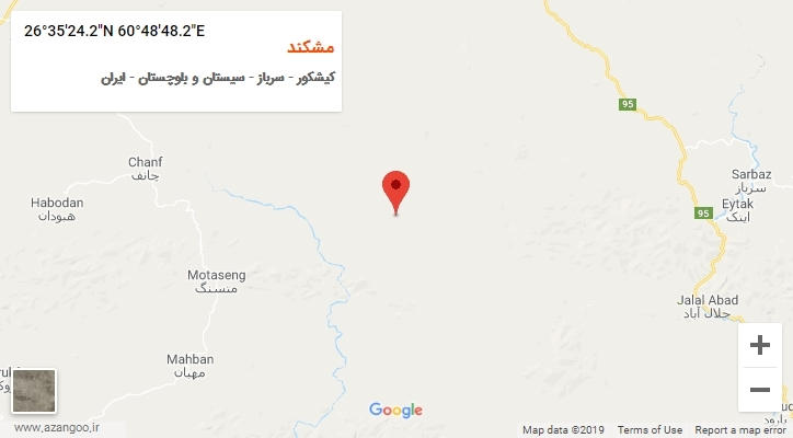 روستای مشکند بر روی نقشه
