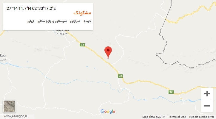 روستای مشکوتک بر روی نقشه