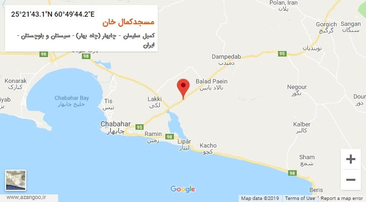 روستای مسجدکمال خان بر روی نقشه