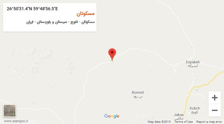 روستای مسکوتان بر روی نقشه