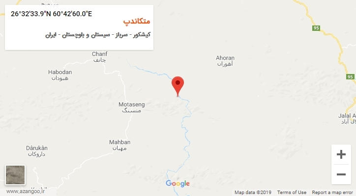 روستای متکاندپ بر روی نقشه