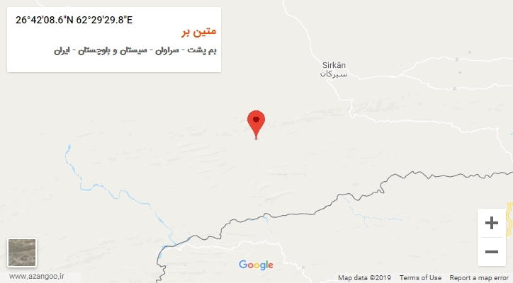 روستای متین بر بر روی نقشه