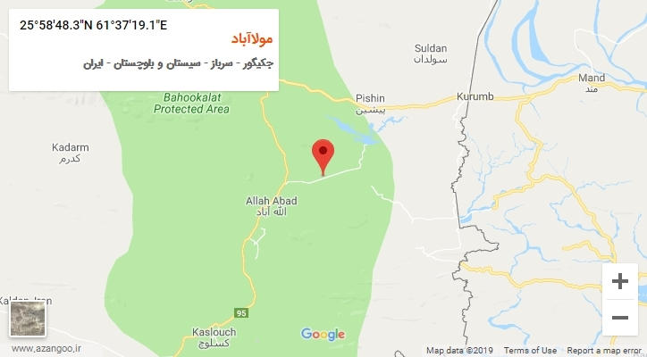 روستای مولاآباد بر روی نقشه