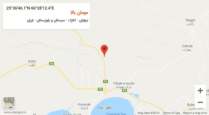 روستای مومان بالا بر روی نقشه