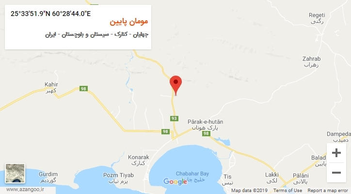 روستای مومان پایین بر روی نقشه