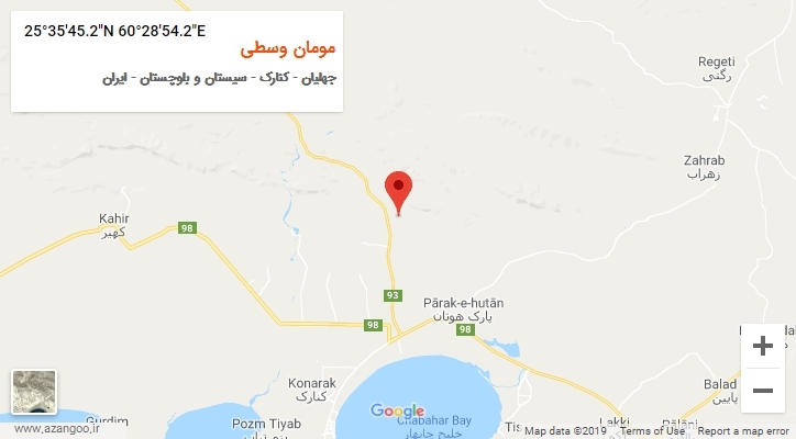 روستای مومان وسطی بر روی نقشه