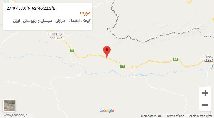 روستای مورت بر روی نقشه