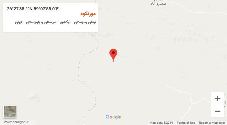 روستای مورتکوه بر روی نقشه