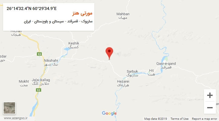 روستای مورتی هنز بر روی نقشه