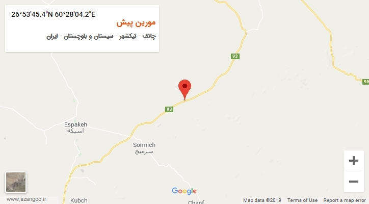 روستای مورین پیش بر روی نقشه