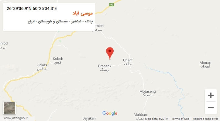 روستای موسی آباد بر روی نقشه