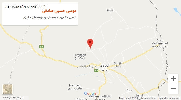 روستای موسی حسین صادقی بر روی نقشه