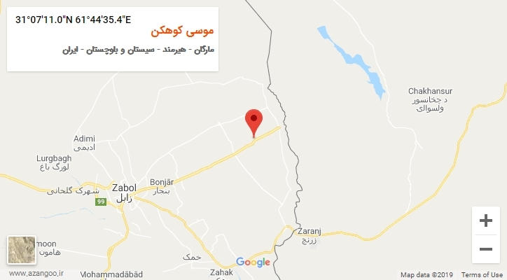 روستای موسی کوهکن بر روی نقشه