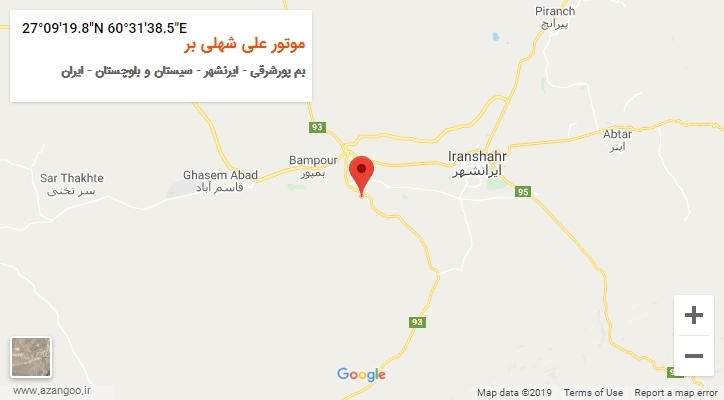 روستای موتور علی شهلی بر بر روی نقشه