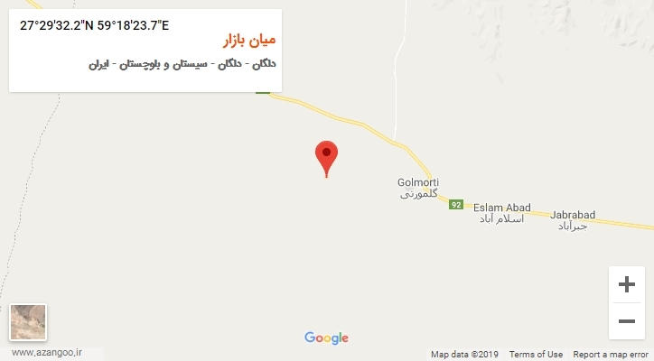 روستای میان بازار بر روی نقشه