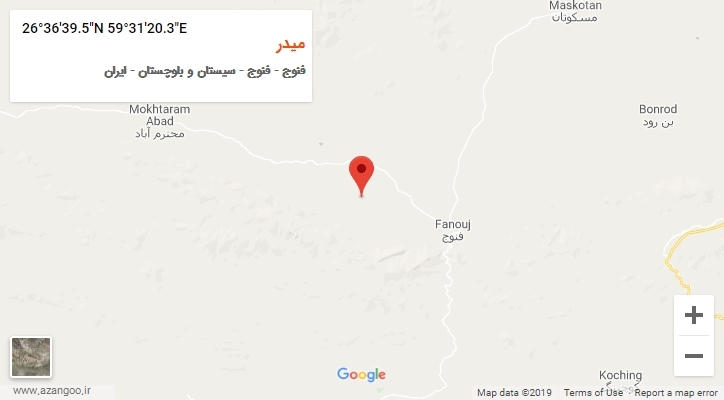 روستای میدر بر روی نقشه
