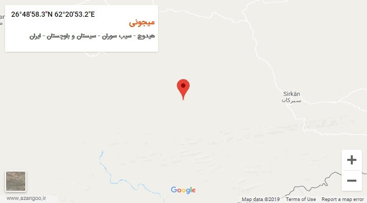 روستای میجونی بر روی نقشه