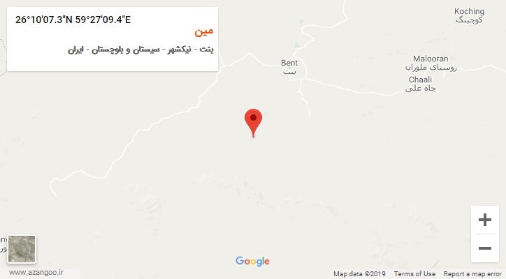 روستای مین بر روی نقشه