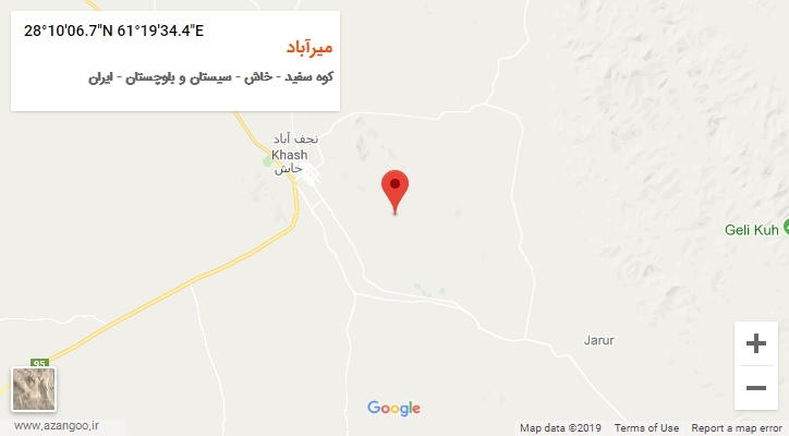 روستای میرآباد بر روی نقشه