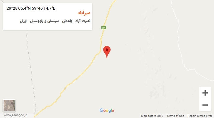 روستای میرآباد بر روی نقشه