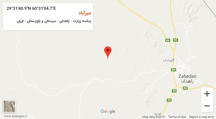 روستای میرآباد بر روی نقشه