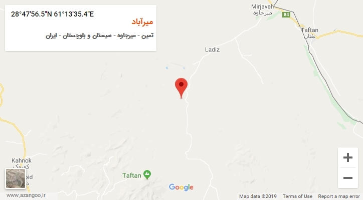 روستای میرآباد بر روی نقشه