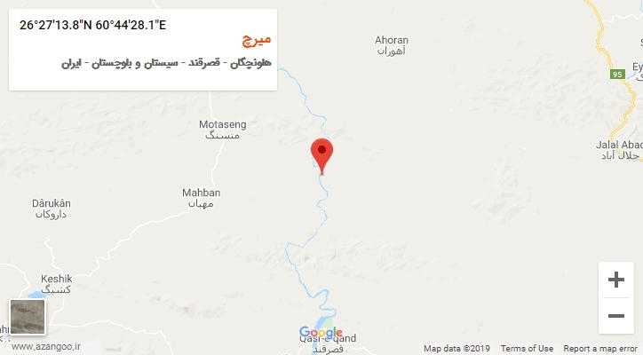 روستای میرچ بر روی نقشه