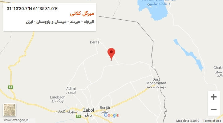 روستای میرگل کلاتی بر روی نقشه