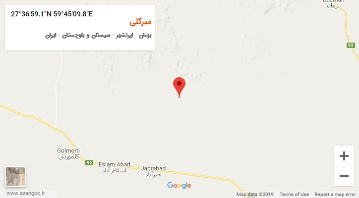 روستای میرگلی بر روی نقشه