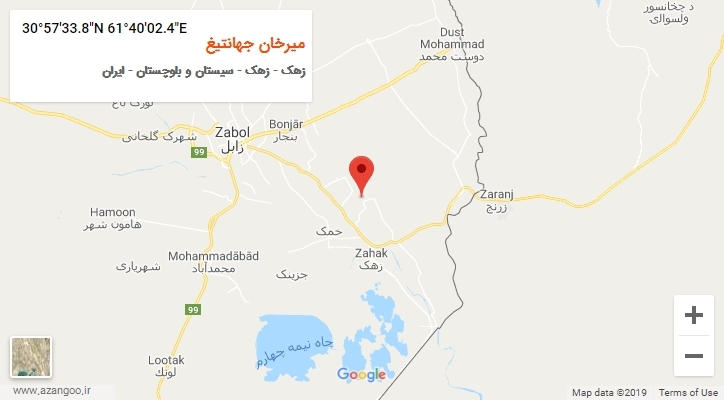 روستای میرخان جهانتیغ بر روی نقشه